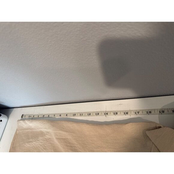 B Brand Womens Top Sz L Beige Ruched Collared Popover Tunic Beachy Minimalist - Picture 8 of 10